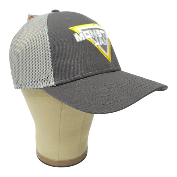 Monster Jam Embroidered Logo Mesh Snapback Cap Chino Twill Trucker Baseball Hat - Picture 3 of 13